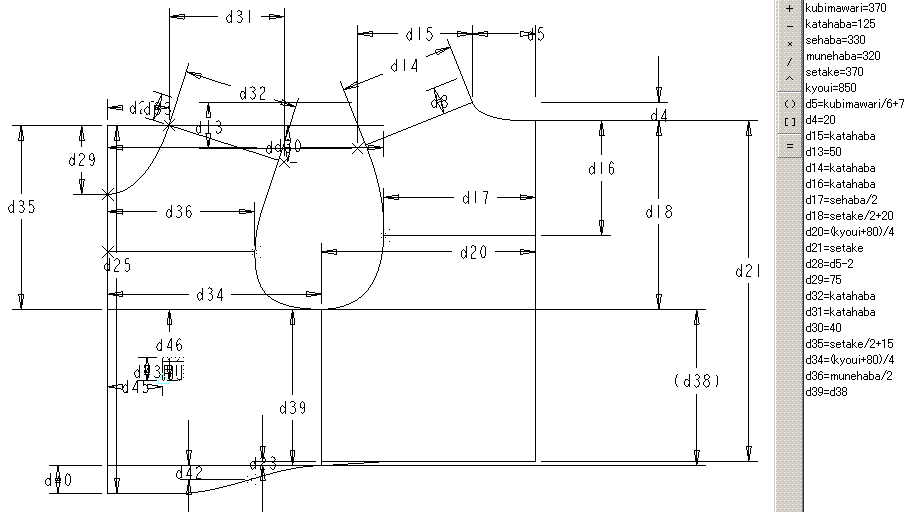 3D-CADでドレメ式原型を製図