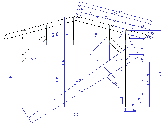 小屋の断面図
