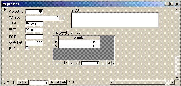 プロジェクト入力フォーム