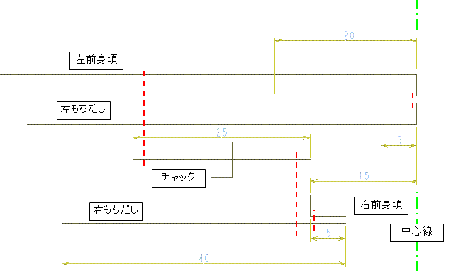 持ち出しの断面図