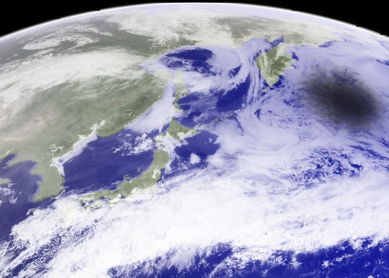 地球に落ちた月の陰