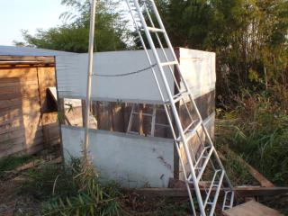壁だけになった小屋