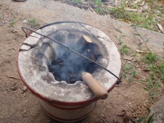 埋線器を暖める