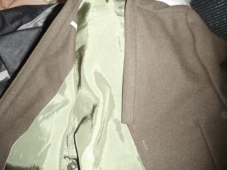 自作した紳士服の裏地
