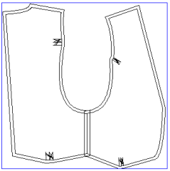 ベスト裏布の裁ち合わせ図