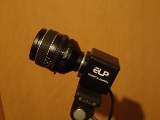 USBカメラにフィルムレンズ取り付け