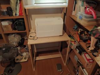 完成したミシン机