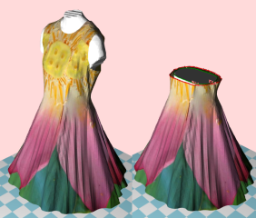 服のカット